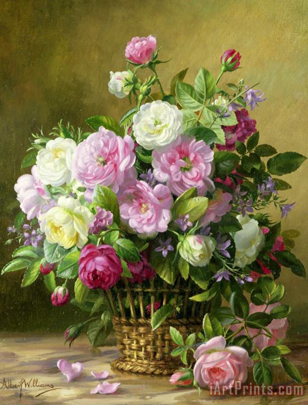 Roses painting - Albert Williams Roses Art Print