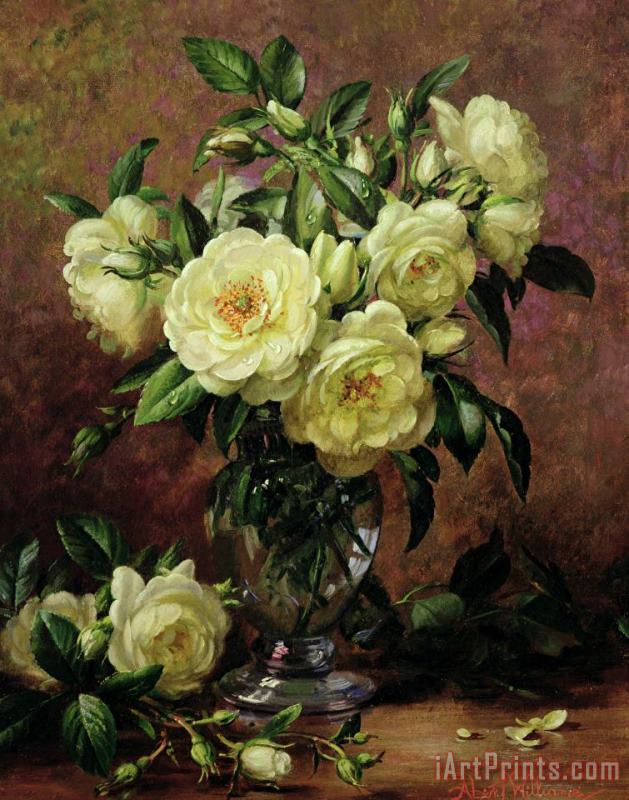 Albert Williams White Roses - A Gift from the Heart Art Print