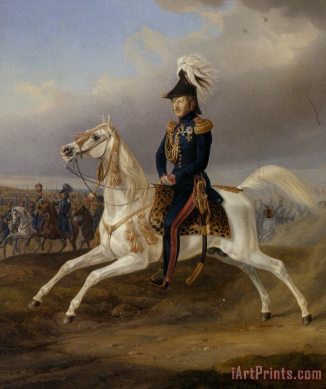 Albrecht Adam King William I of Wurttemberg on Horseback Art Print