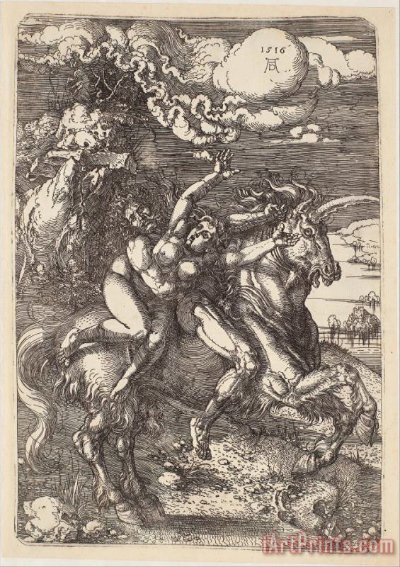 Albrecht Durer Abduction of Proserpine on a Unicorn Art Print