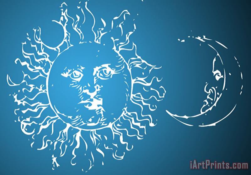 Albrecht Durer Blue Moon And Sun Art Painting