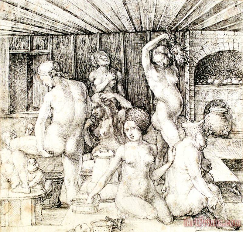 Durer Woman's Bath Drawing painting - Albrecht Durer Durer Woman's Bath Drawing Art Print
