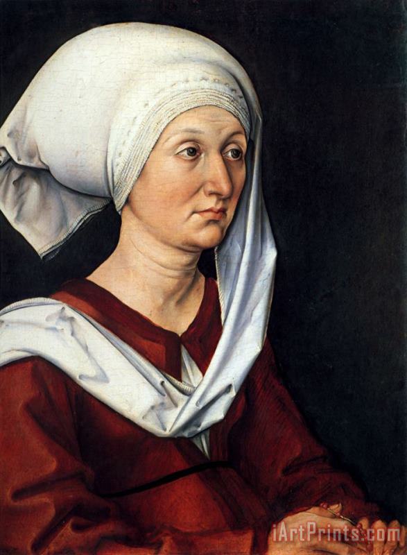 Portrait of Barbara Dürer painting - Albrecht Durer Portrait of Barbara Dürer Art Print