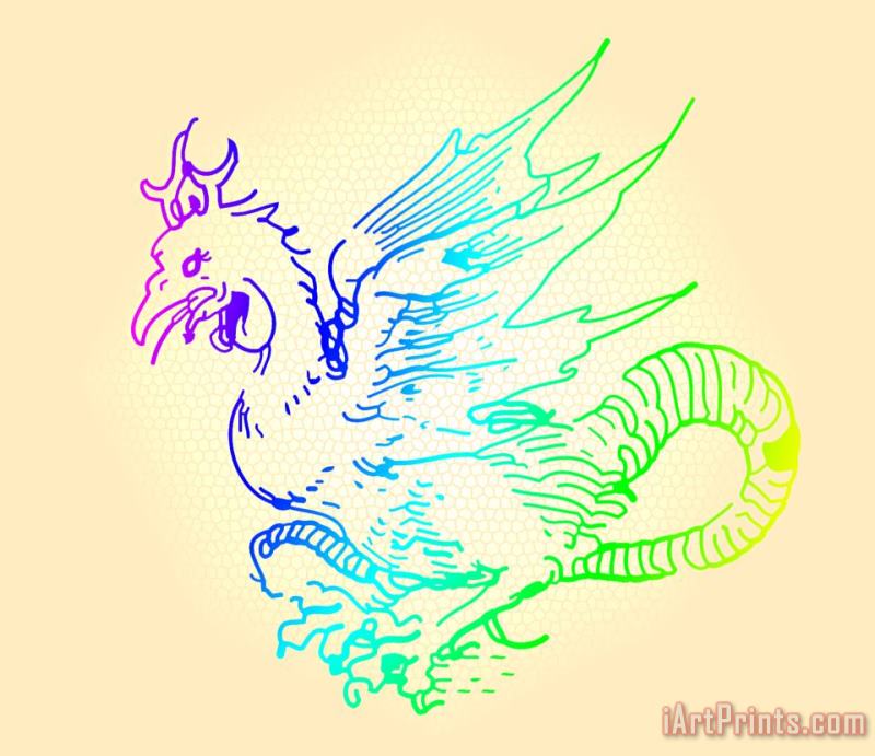 Albrecht Durer Rainbow Dragon Art Print