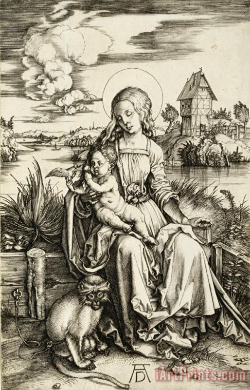 Virgin And Child with The Monkey painting - Albrecht Durer Virgin And Child with The Monkey Art Print
