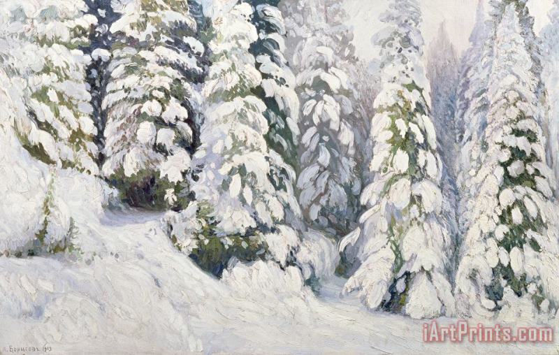 Winter Tale painting - Aleksandr Alekseevich Borisov Winter Tale Art Print