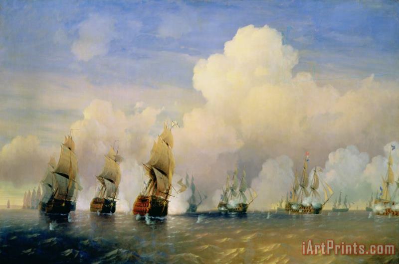 The Russo Swedish Sea War near Kronstadt in 1790 painting - Aleksei Petrovich Bogolyubov The Russo Swedish Sea War near Kronstadt in 1790 Art Print