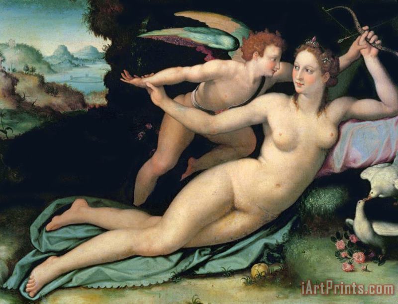 Venus and Cupid painting - Alessandro Allori Venus and Cupid Art Print
