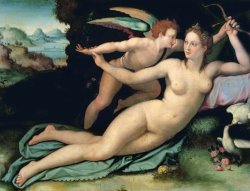 Alessandro Allori Venus and Cupid painting
