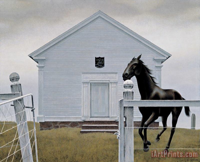 Church And Horse painting - Alex Colville Church And Horse Art Print