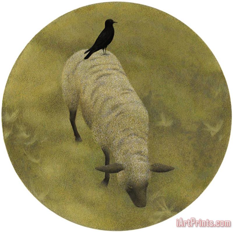 Alex Colville Crow And Sheep Art Painting