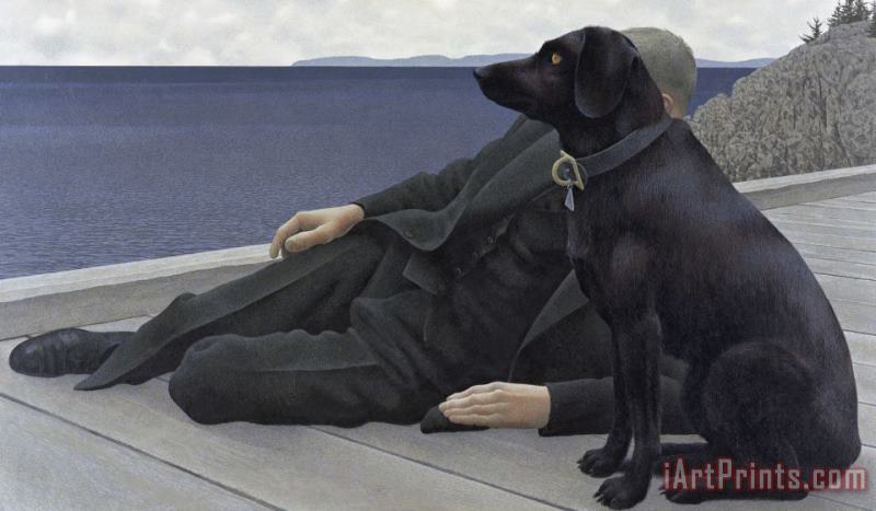Alex Colville Dog And Priest Art Painting