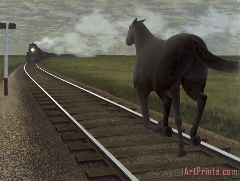 Alex Colville Horse And Train Art Painting