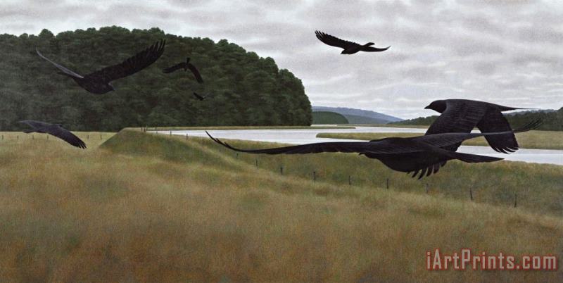 Seven Crows painting - Alex Colville Seven Crows Art Print