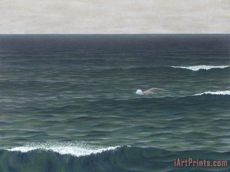 Swimmer painting - Alex Colville Swimmer Art Print