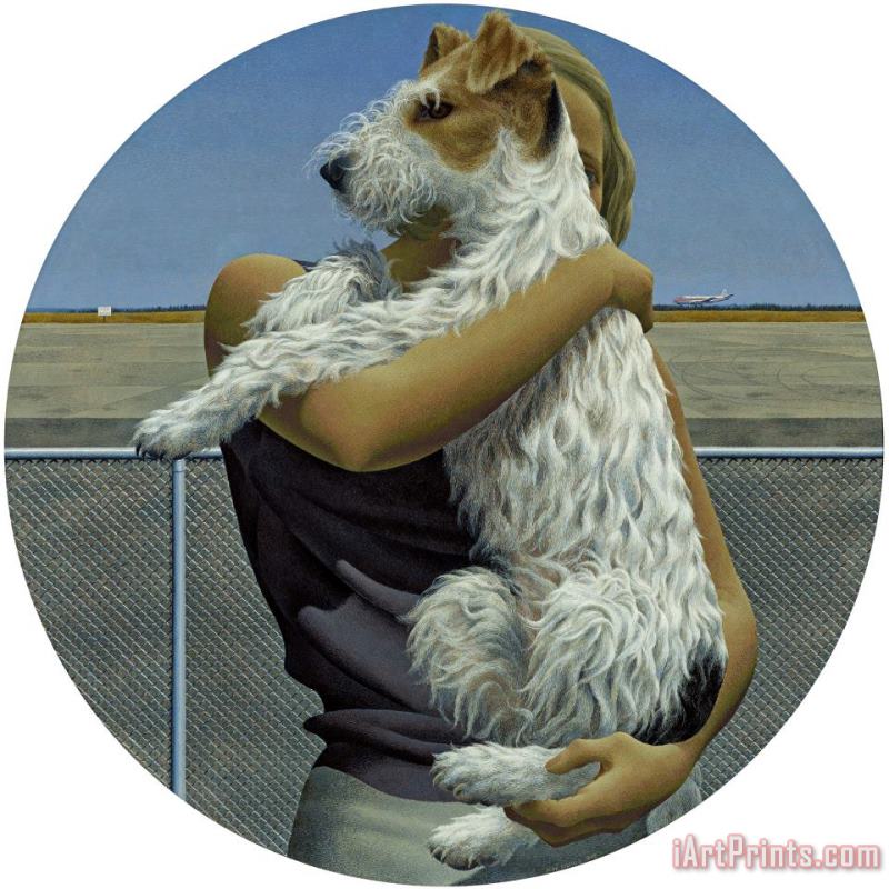 Woman And Terrier painting - Alex Colville Woman And Terrier Art Print