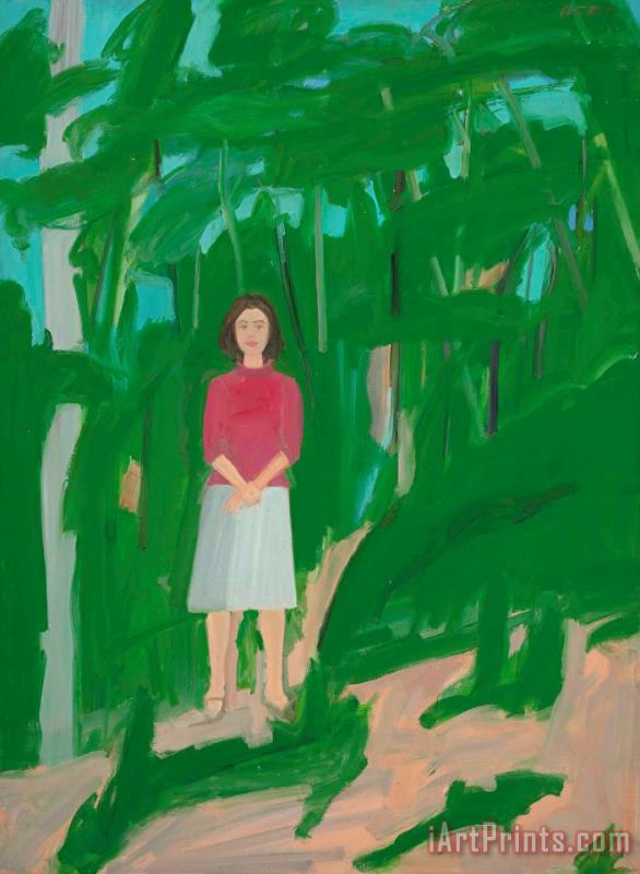 Ada in Woods, 1960 painting - Alex Katz Ada in Woods, 1960 Art Print