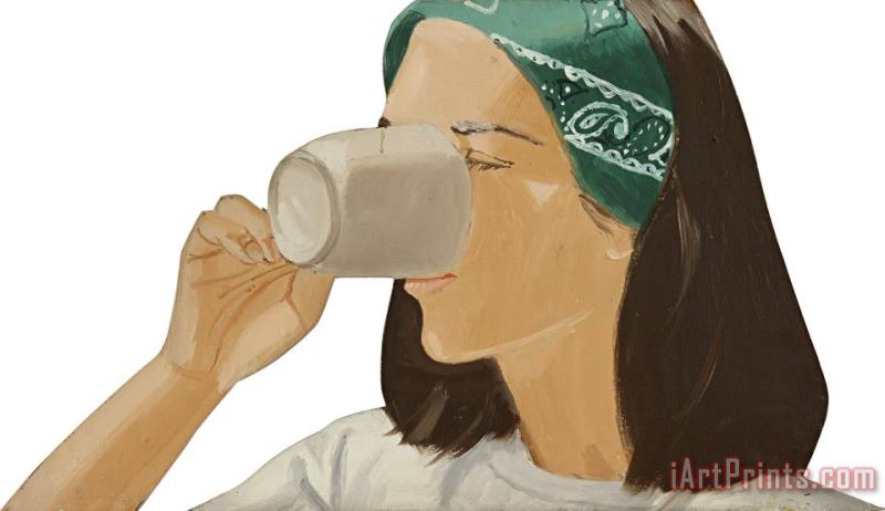 Alex Katz Ada with Coffee II Art Painting