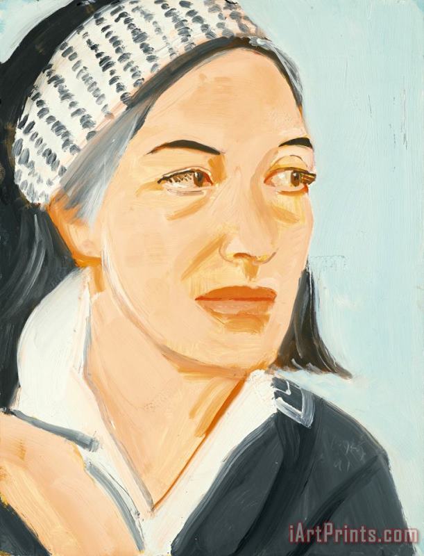 Alex Katz Ada with Dotted Hairband Art Painting