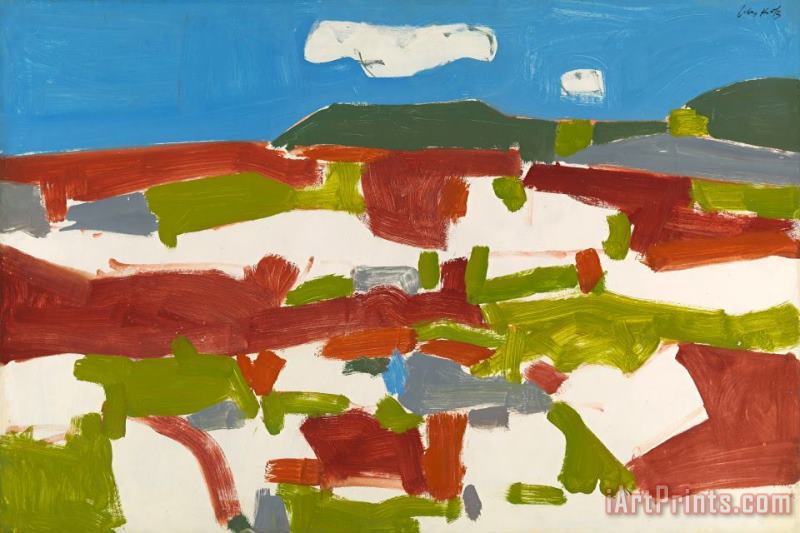 Blueberry Field, 1955 painting - Alex Katz Blueberry Field, 1955 Art Print