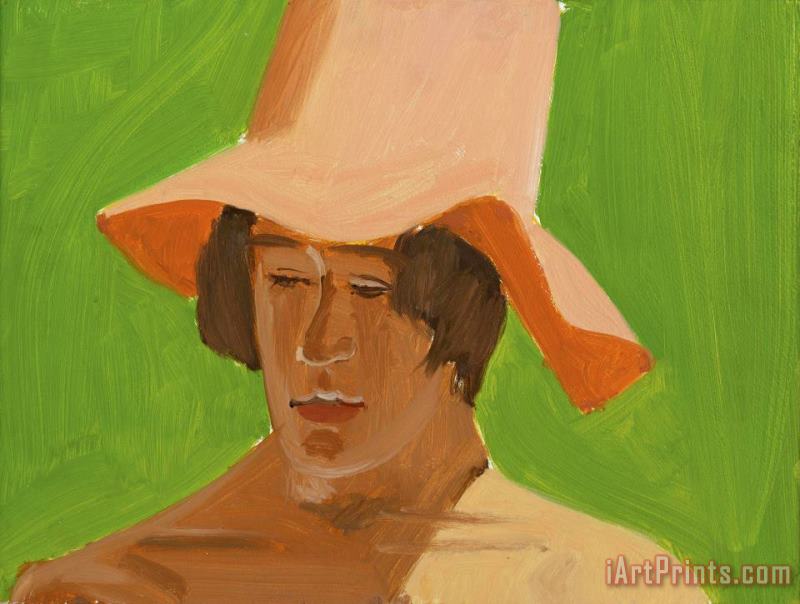Alex Katz Boy with Orange Hat No. V Art Painting