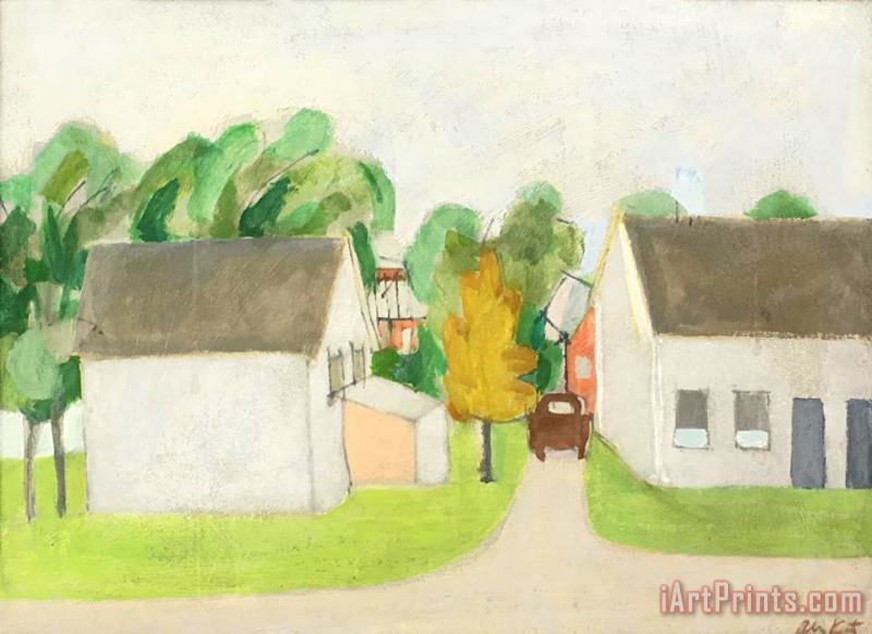 Buildings with Trees Beyond, Ca. 1952 painting - Alex Katz Buildings with Trees Beyond, Ca. 1952 Art Print
