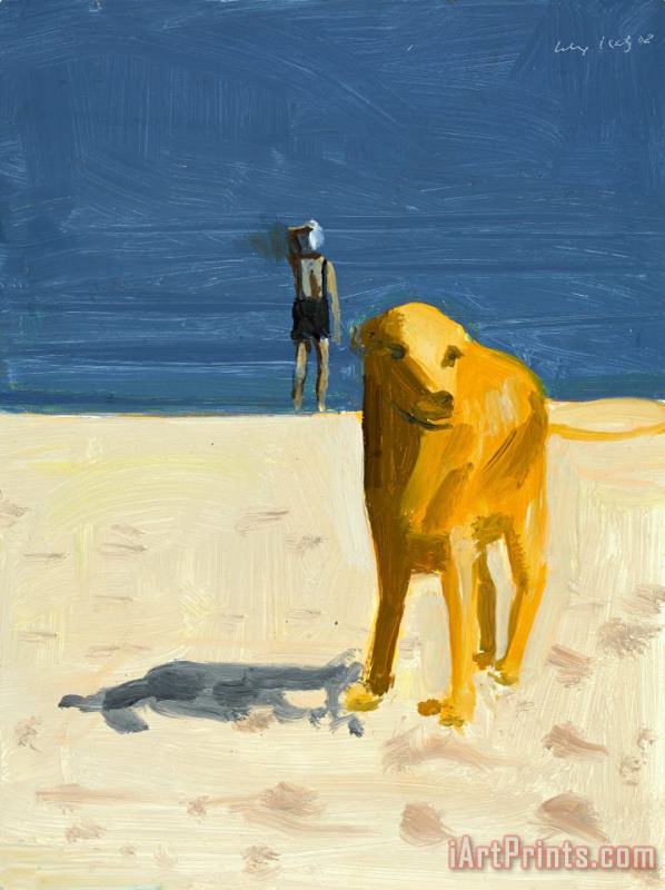 Alex Katz Dog on The Beach, 2002 Art Painting