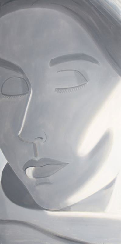 Alex Katz Eyes Closed (grisaille) Art Painting