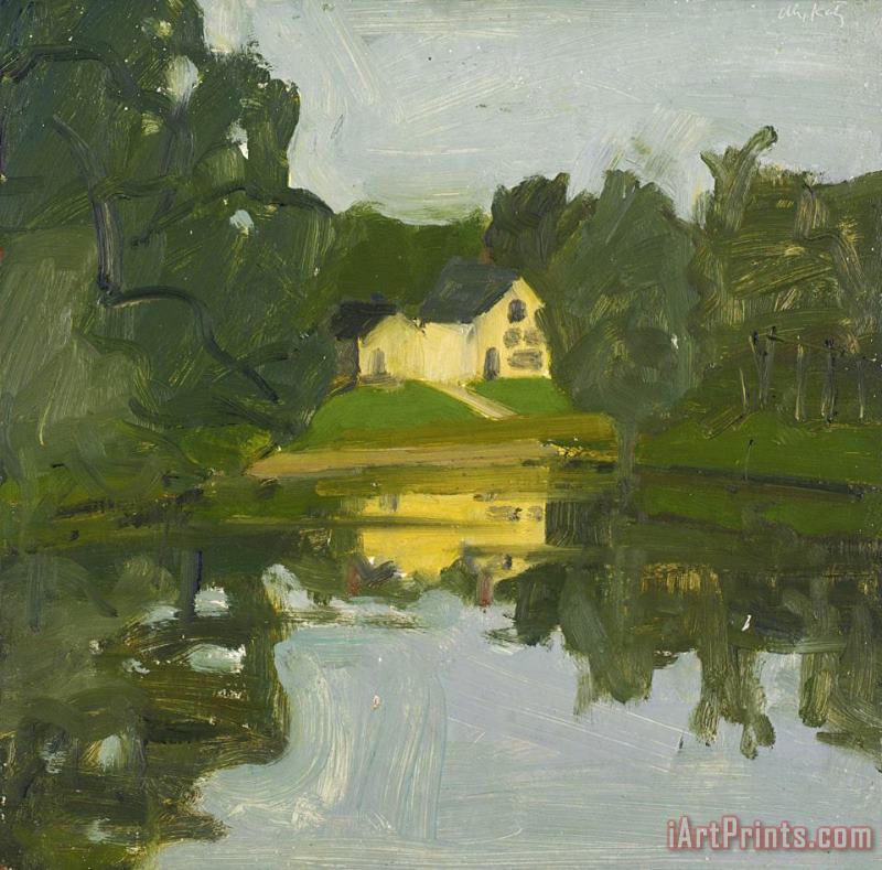 Landscape with Yellow House painting - Alex Katz Landscape with Yellow House Art Print