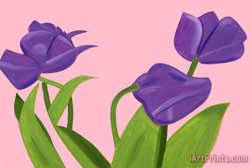 Purple Tulips 1, 2021 painting - Alex Katz Purple Tulips 1, 2021 Art Print