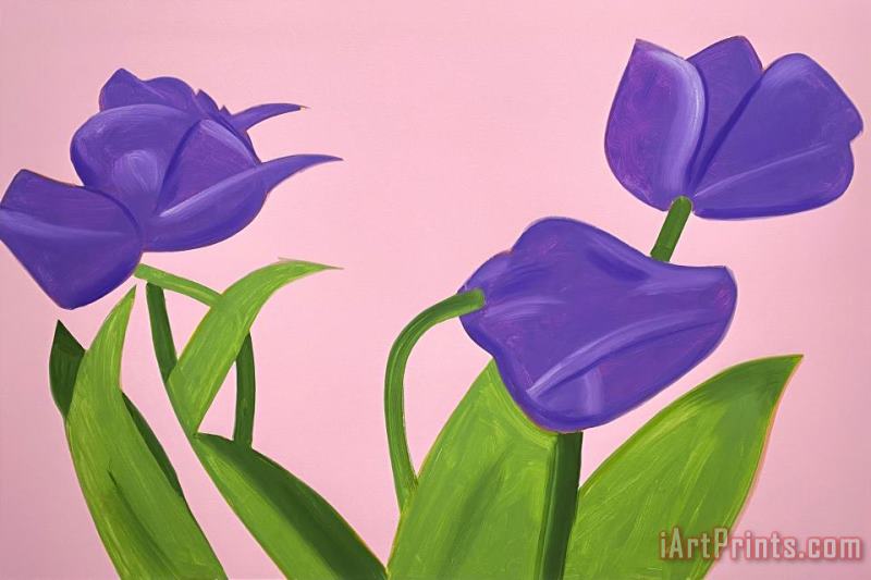 Alex Katz Purple Tulips 1, From The Flowers Portfolio, 2021 Art Painting