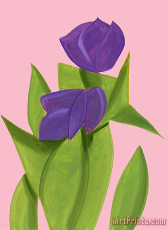 Purple Tulips 2, 2021 painting - Alex Katz Purple Tulips 2, 2021 Art Print