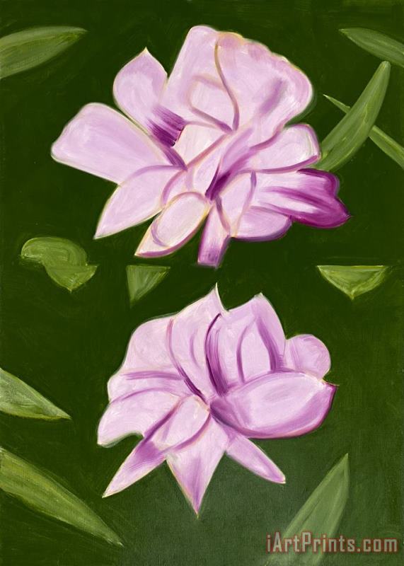Alex Katz Rhododendron on Green, 2020 Art Painting