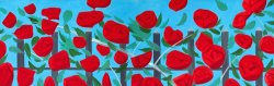 Alex Katz Roses on Blue, 2002
