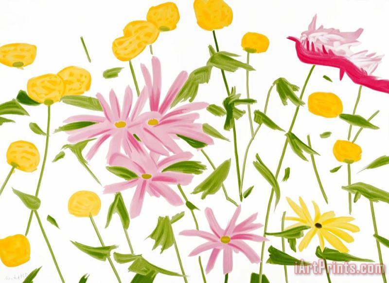 Spring Flowers, 2017 painting - Alex Katz Spring Flowers, 2017 Art Print