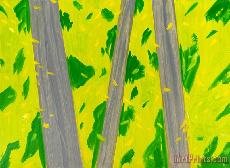 Three Trees 1, 2016 painting - Alex Katz Three Trees 1, 2016 Art Print