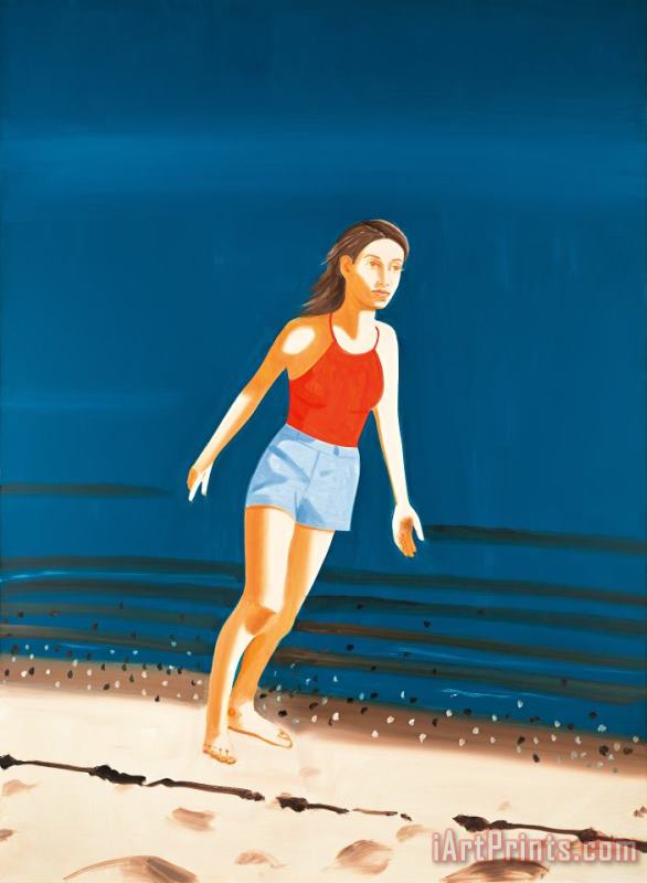Alex Katz Walking on The Beach, 2003 Art Print