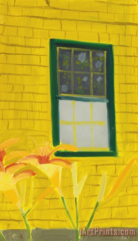 Alex Katz Yellow House with Lilies Art Painting