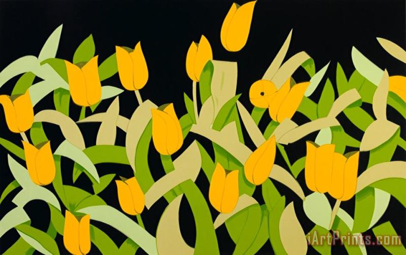 Yellow Tulips, 2014 painting - Alex Katz Yellow Tulips, 2014 Art Print