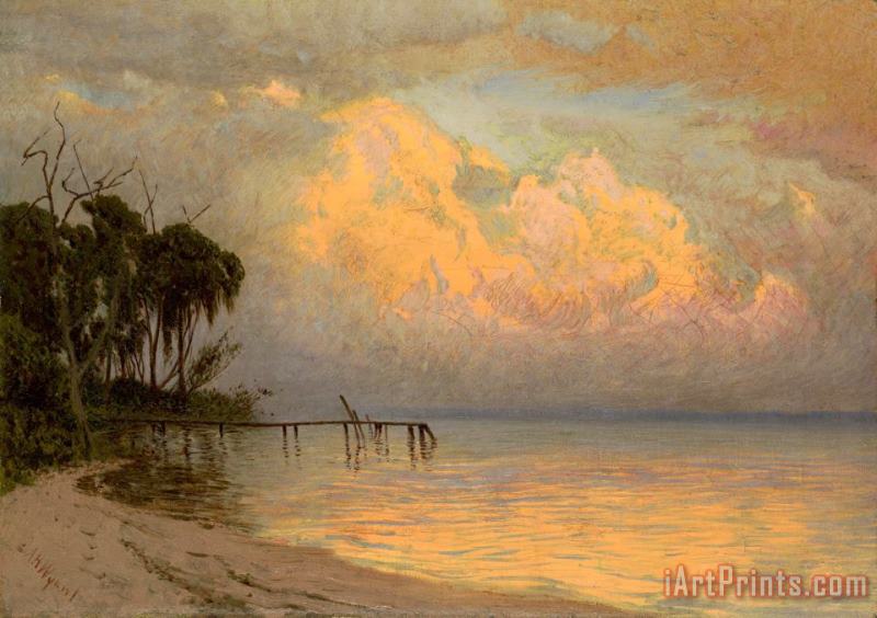 Alexander Helwig Wyant Florida Sunset, C. 1885 1892 Art Painting