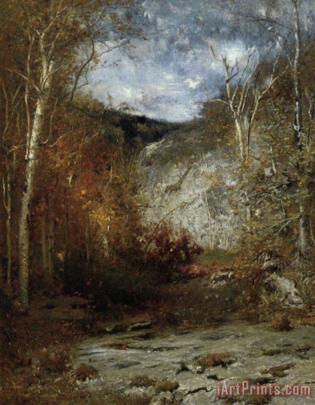 Rocky Ledge, Adirondacks painting - Alexander Helwig Wyant Rocky Ledge, Adirondacks Art Print