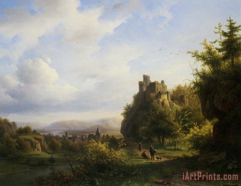 Alexander Joseph Daiwaille Landscape with a Castle Beyond Art Painting