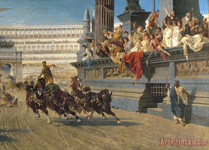 Alexander von Wagner The Chariot Race Art Print