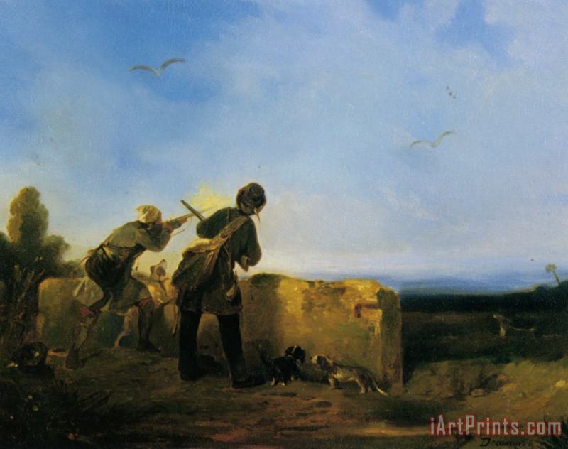 Alexandre Gabriel Decamps Snipe Shooting Art Painting