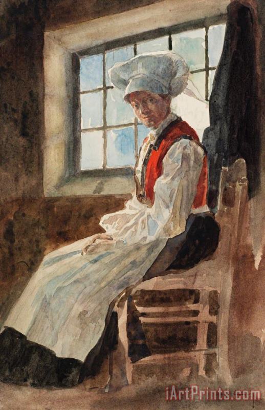 Scandinavian Peasant Woman In An Interior painting - Alexandre Lunois Scandinavian Peasant Woman In An Interior Art Print
