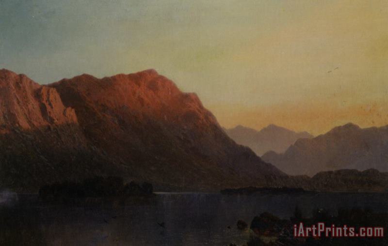 Alfred De Breanski Snr Sunset in The Highlands Art Painting
