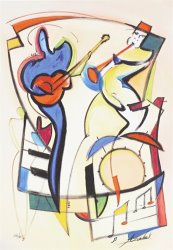 alfred gockel Blowin The Blues painting
