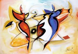 alfred gockel Dancing Angels painting