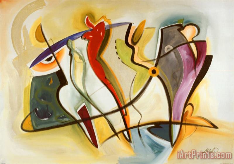 Group Gyrations I painting - alfred gockel Group Gyrations I Art Print