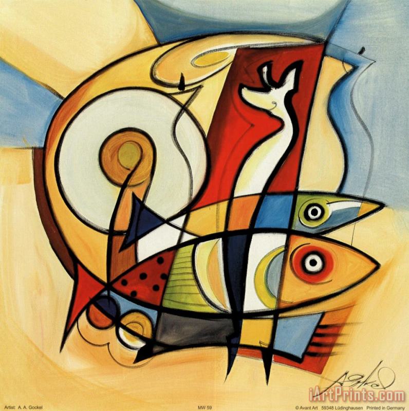 Sun Fish Ii painting - alfred gockel Sun Fish Ii Art Print